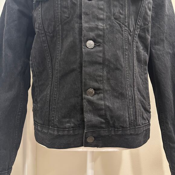 Denim & Supply Ralph Lauren Black Denim Trucker Jacket Utility Workwear Sz Small - Picture 6 of 10